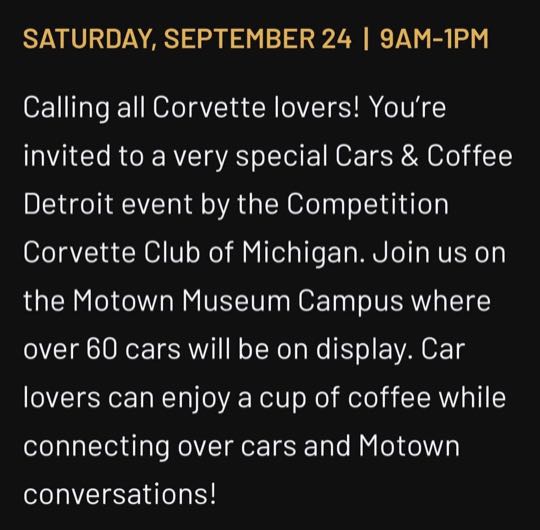 CCCoM presents “Cars & Coffee and The Motown Sound”