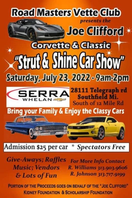 CCCoM supporting RoadMaster Corvette Club’s “Strut & Shine” Car Show